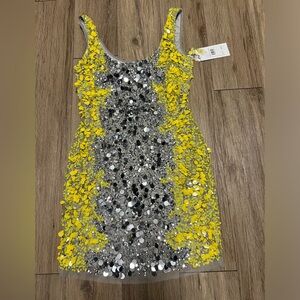 Sequin Yellow and Silver Dress